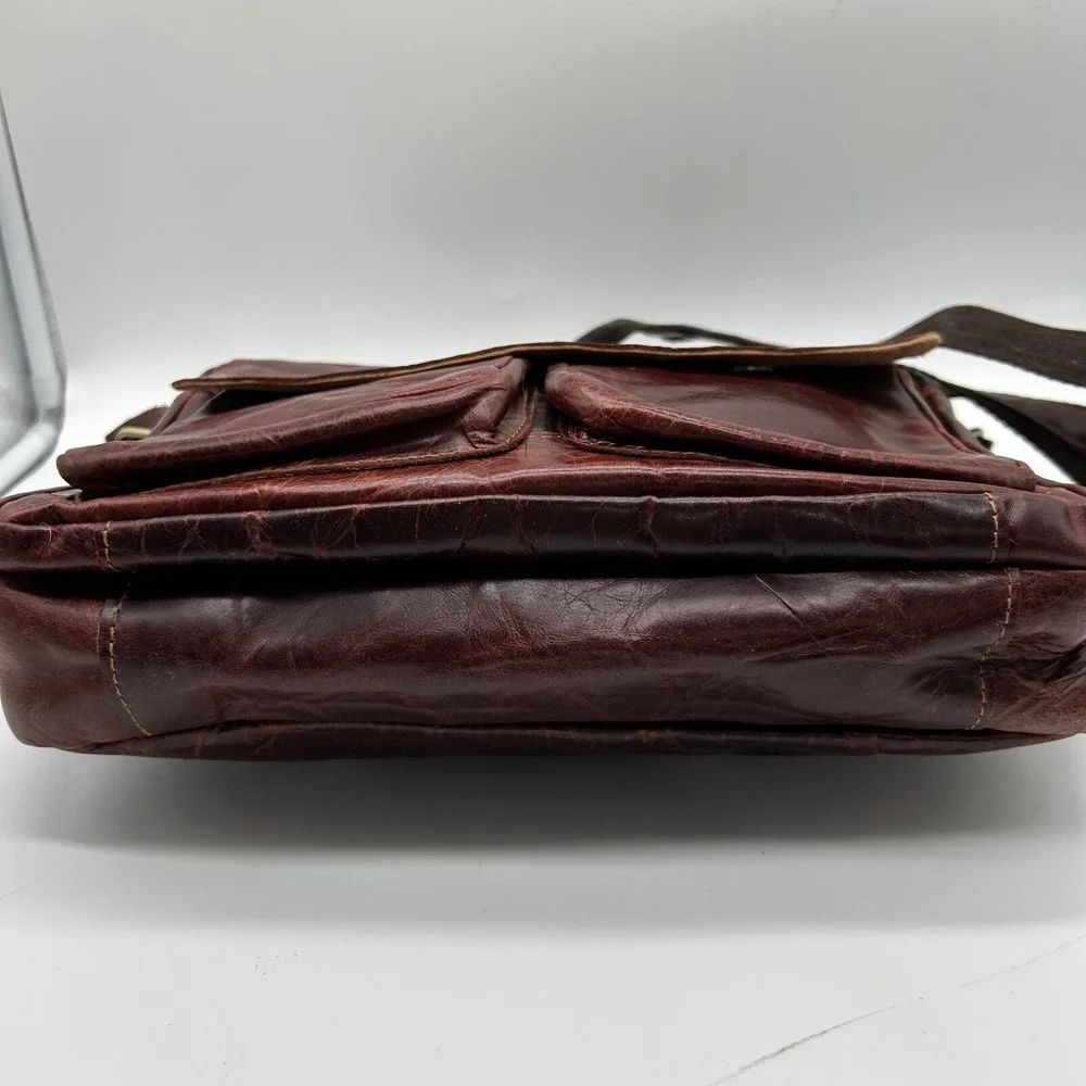 Leather Messenger Bag Brown Business Laptop Shoulder Briefcase Handbag‎